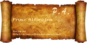 Prusz Alfonzina névjegykártya